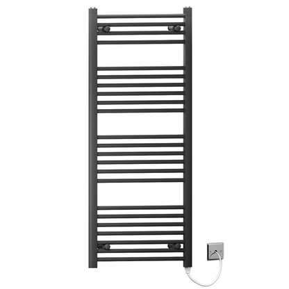  Radiateur sèche-serviettes électrique noir mat de 500 mm de large et 1 200 mm de haut 