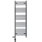 Dual Fuel 500 x 1400mm Straight Anthracite Grey Heated Towel Rail - (incl. Valves + Electric Heating Kit) 