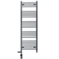 Dual Fuel 550 x 1400 mm gerader anthrazitgrauer Handtuchheizkörper – (inkl. Ventile + Elektroheizungs-Kit) 
