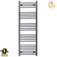 550mm Wide - 1400mm High  Anthracite Grey Electric Heated Towel Rail Radiator 