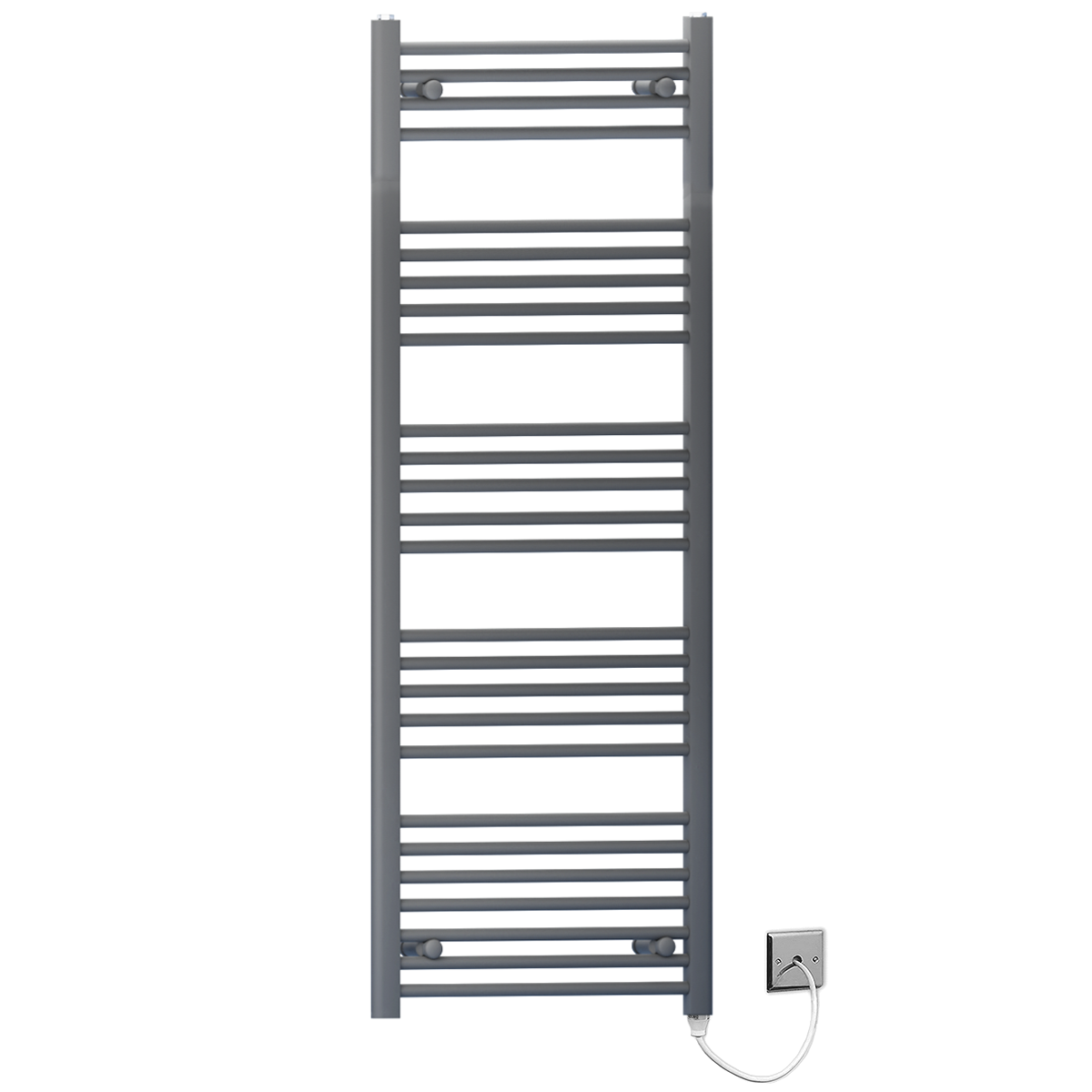  400mm Wide - 1400mm High Anthracite Grey  Electric Heated Towel Rail Radiator