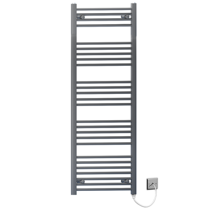  400mm Wide - 1400mm High Anthracite Grey  Electric Heated Towel Rail Radiator 