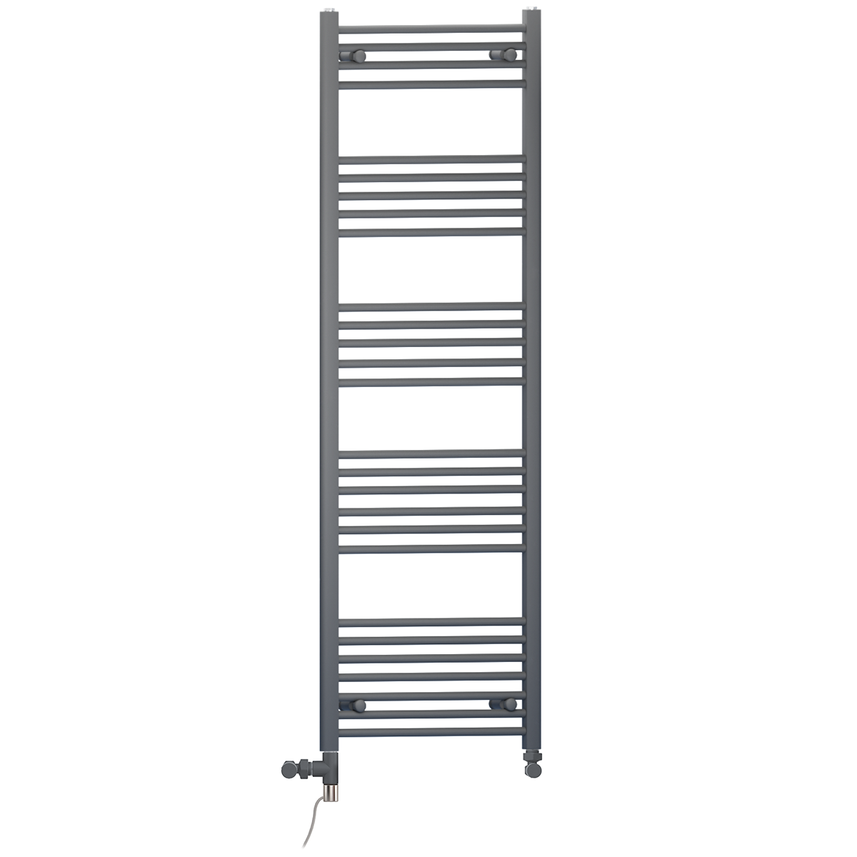  Dual Fuel 550 x 1600mm Straight Anthracite Grey Heated Towel Rail - (incl. Valves + Electric Heating Kit)