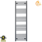 500mm Wide - 1600mm High  Anthracite Grey Electric Heated Towel Rail Radiator 