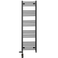 Dual Fuel 450 x 1600mm Straight Matt Black Heated Towel Rail - (incl. Valves + Electric Heating Kit) 