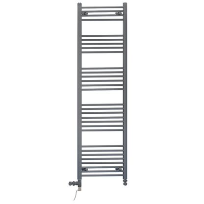  Dual Fuel 450 x 1700mm Straight Anthracite Grey Heated Towel Rail - (incl. Valves + Electric Heating Kit) 