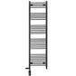 Dual Fuel 500 x 1700mm Straight Matt Black Heated Towel Rail - (incl. Valves + Electric Heating Kit) 