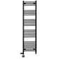 400mm x 1800mm Matt Black Dual Fuel Heated Towel Rail | Flat Ladder 