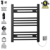 Radiateur sèche-serviettes électrique noir mat de 400 mm de large et 600 mm de haut