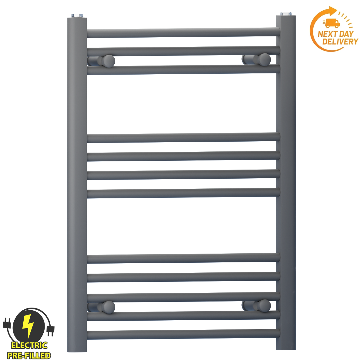  400mm Wide - 700mm High  Anthracite Grey Electric Heated Towel Rail Radiator