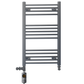Dual Fuel 550 x 800mm Straight Anthracite Grey Heated Towel Rail - (incl. Valves + Electric Heating Kit) 