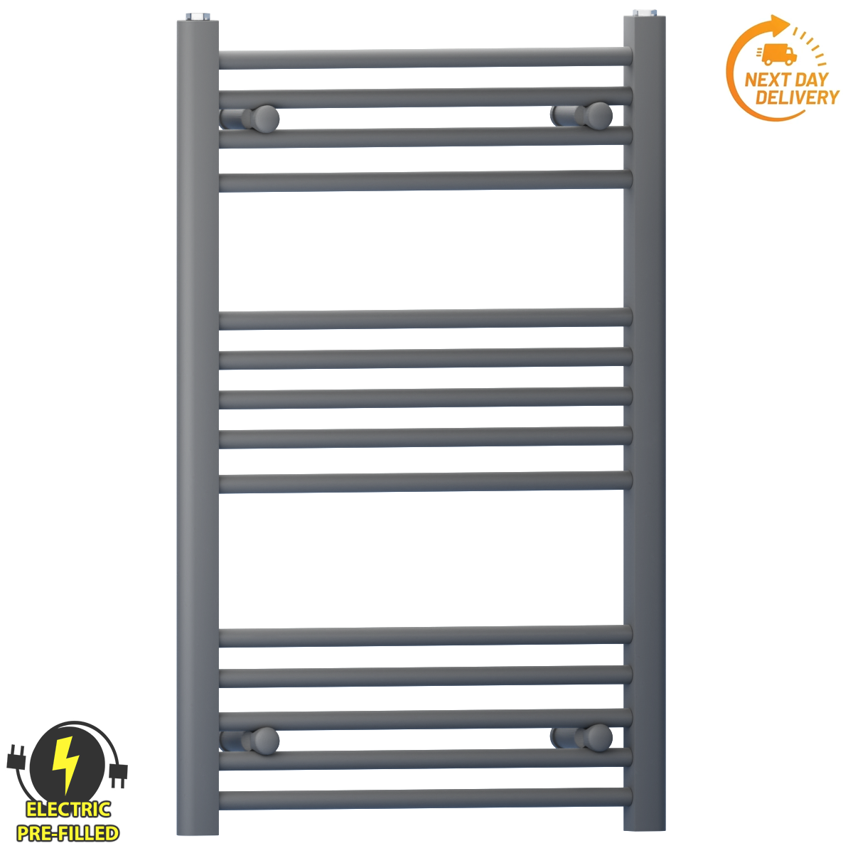  400mm Wide - 800mm High Anthracite Grey Electric Heated Towel Rail Radiator