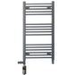 Dual Fuel 550 x 900 mm gerader anthrazitgrauer Handtuchheizkörper – (inkl. Ventile + Elektroheizungs-Kit) 