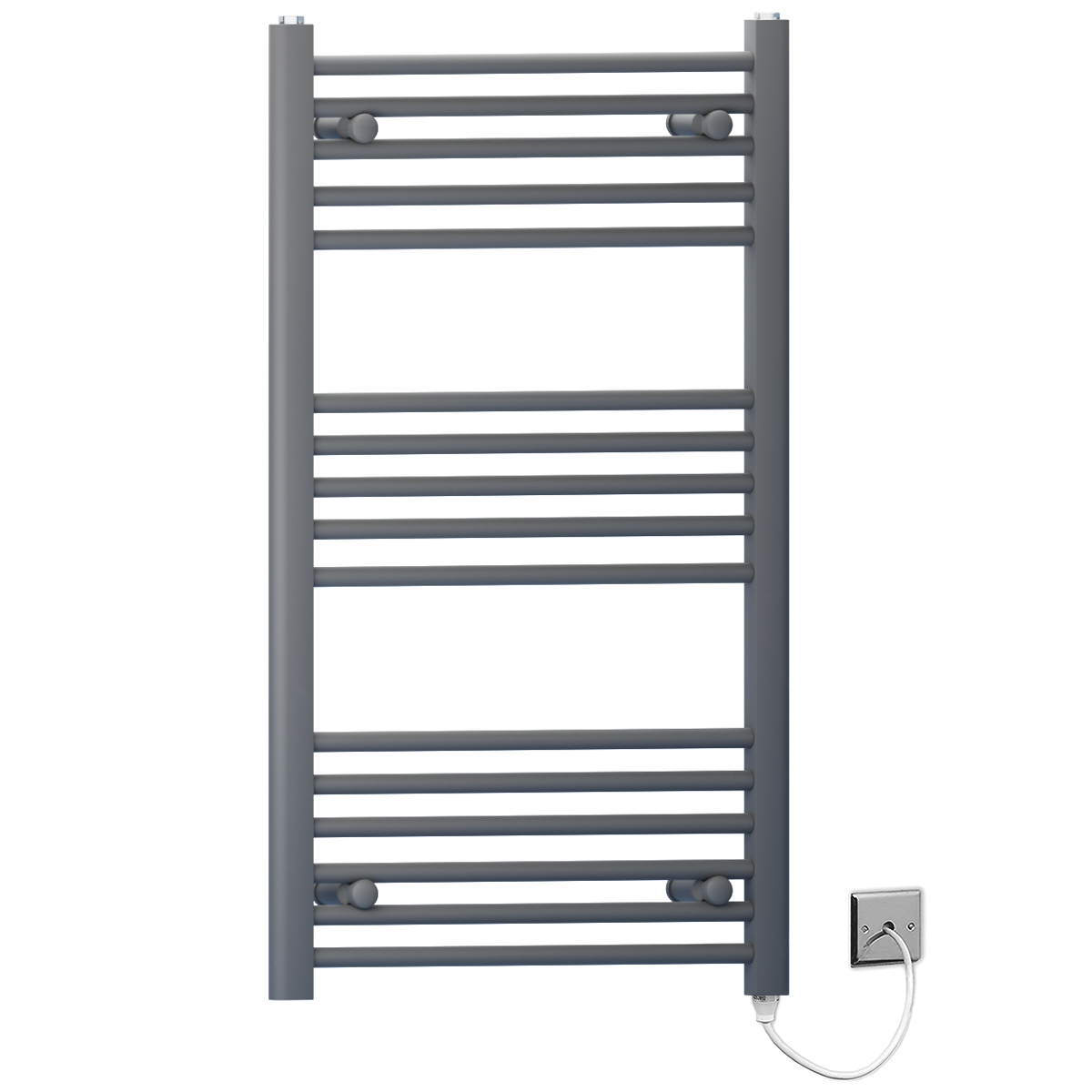 450mm Wide - 900mm High  Anthracite Grey Electric Heated Towel Rail Radiator