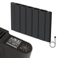 724 x 500mm Smart Wifi Electric Panel Radiator - 1000W Black Horizontal Aluminium 