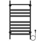 500 x 900mm Black Electric Dry Heating Towel Rail Radiator With a Top Shelf GD Model 