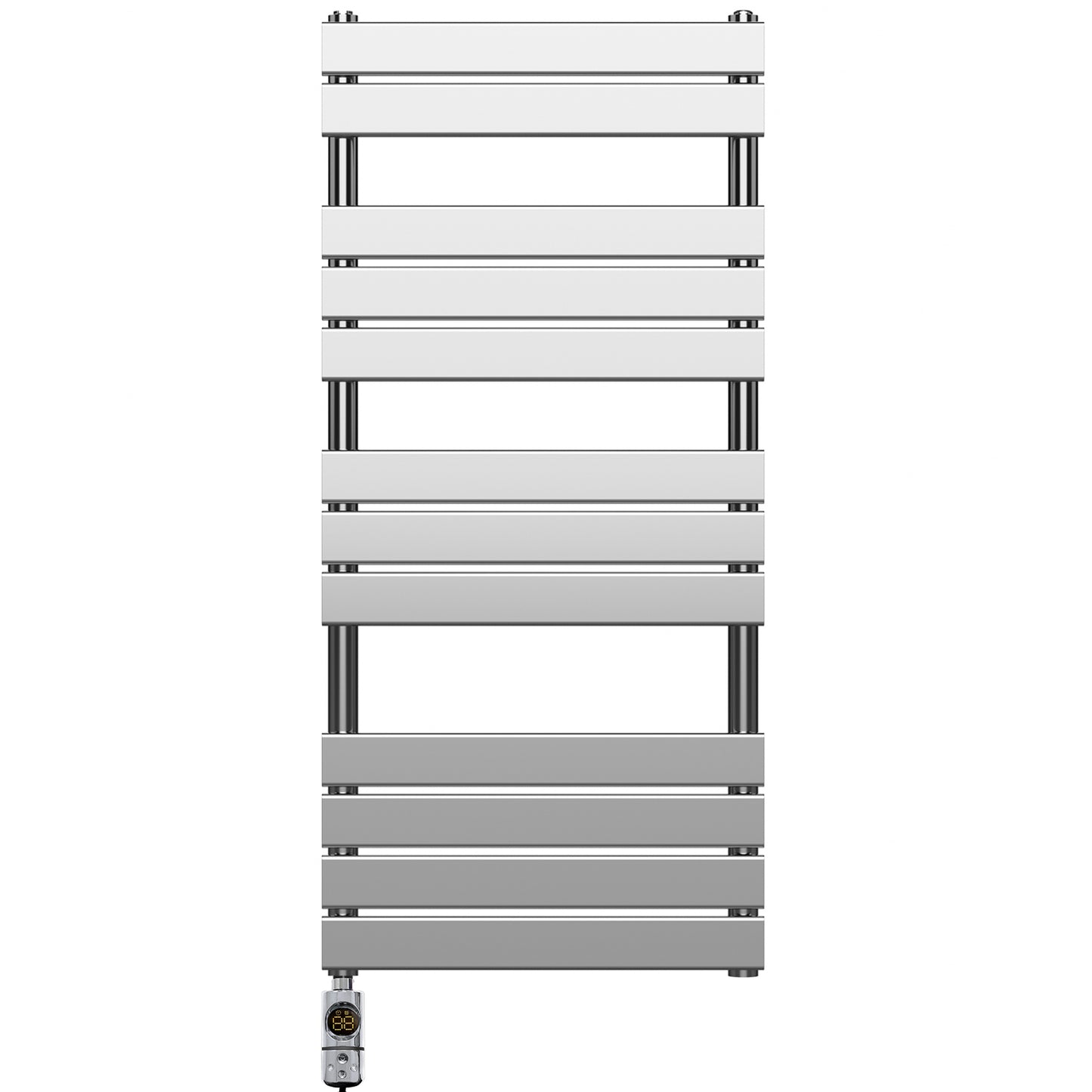  500 x 1200mm Chrome Electric Heated Towel Rail Radiator – Flat Panel Designer 600W Pre Filled UK
