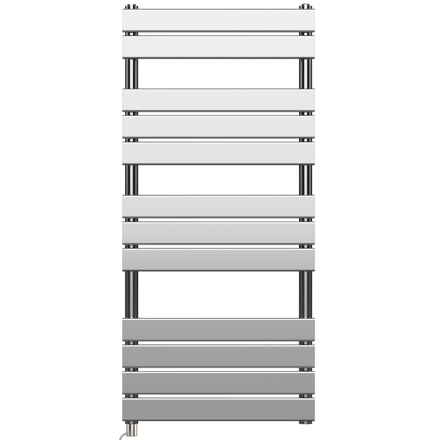  500 x 1200mm Chrome Electric Heated Towel Rail Radiator – Flat Panel Designer 600W Pre Filled UK