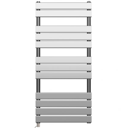  500 x 1200mm Chrome Electric Heated Towel Rail Radiator – Flat Panel Designer 600W Pre Filled UK 