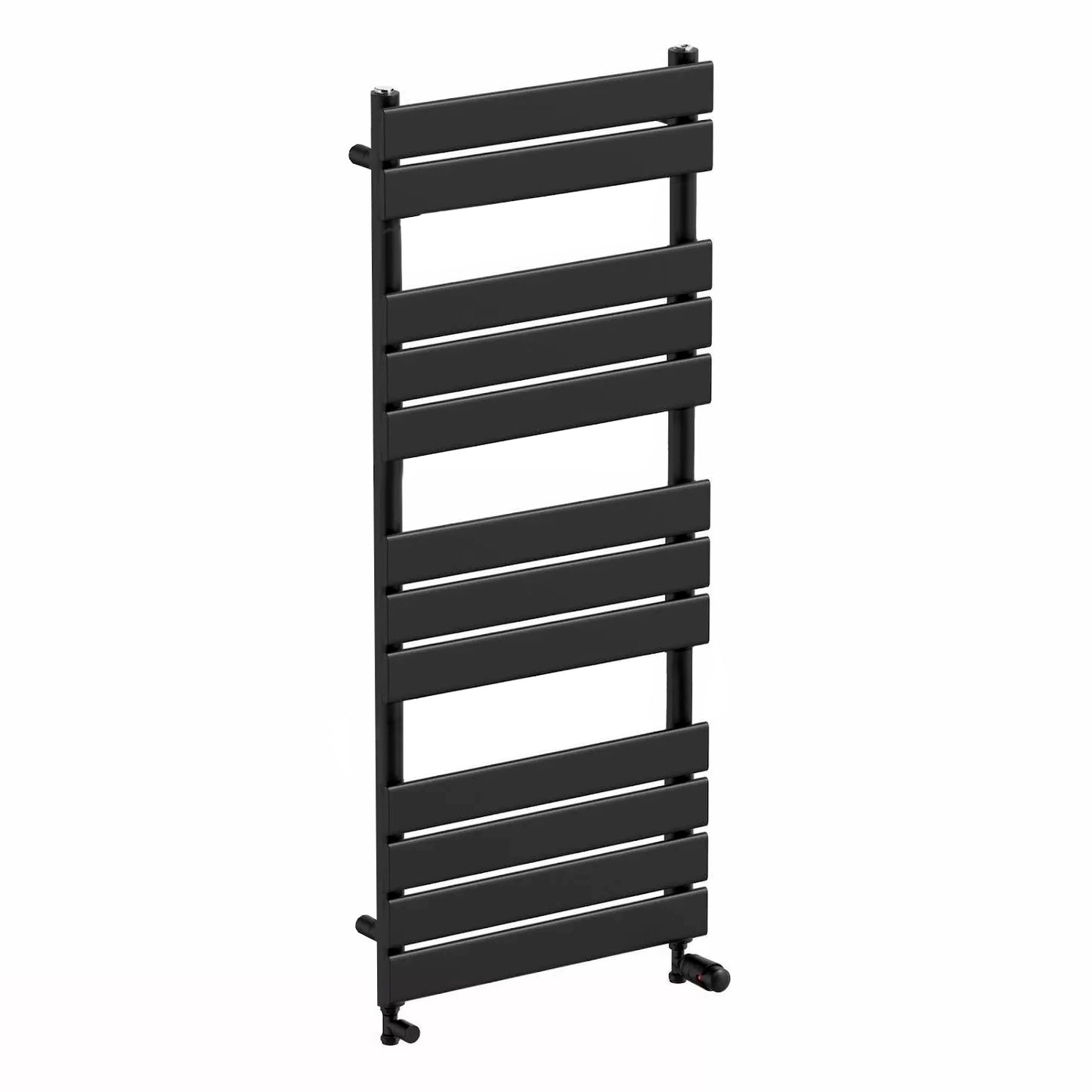  550 x 1200mm Matt Black Heated Towel Rail Radiator – Flat Panel Designer  2216 BTU Central Heating UK
