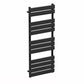 550 x 1200mm Matt Black Heated Towel Rail Radiator – Flat Panel Designer  2216 BTU Central Heating UK 