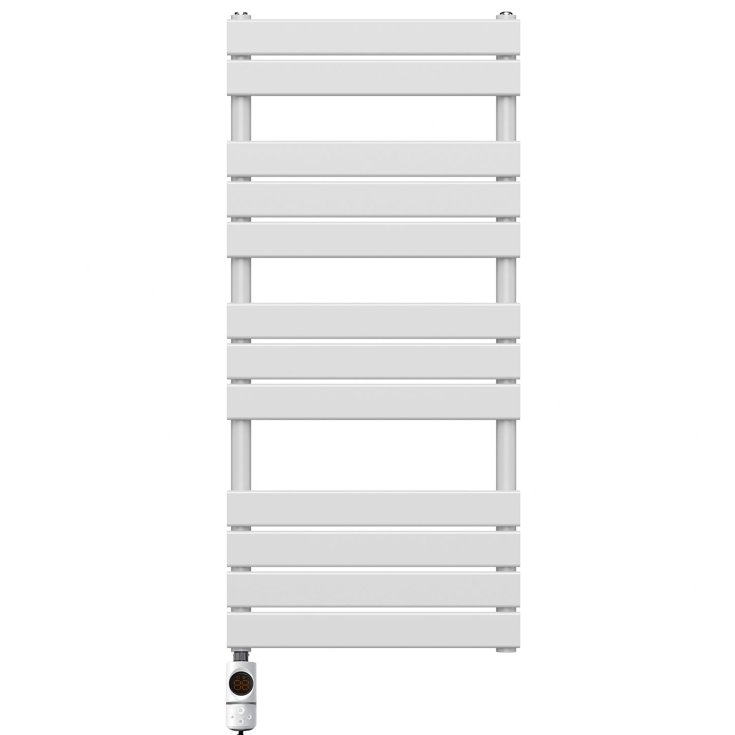  500 x 1200mm White Electric Heated Towel Rail Radiator – Flat Panel Designer 600W Pre Filled UK