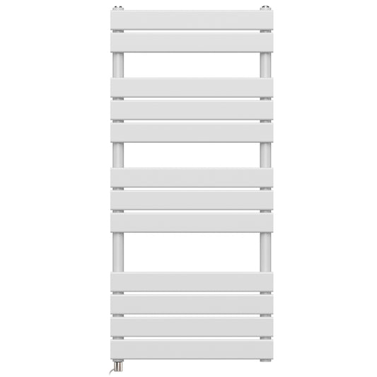 500 x 1200mm White Electric Heated Towel Rail Radiator – Flat Panel Designer 600W Pre Filled UK 