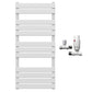 500 x 1200mm White Heated Towel Rail Radiator – Flat Panel Designer 1913 BTU Central Heating UK 