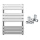 500 x 800mm Chrome Heated Towel Rail Radiator – Flat Panel Designer  1,096 BTU Central Heating UK 
