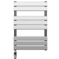 500 x 800mm Chrome Electric Heated Towel Rail Radiator – Flat Panel Designer 400W Pre Filled UK 