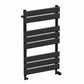 550 x 800mm Matt Black Heated Towel Rail Radiator – Flat Panel Designer  1358 BTU Central Heating UK 