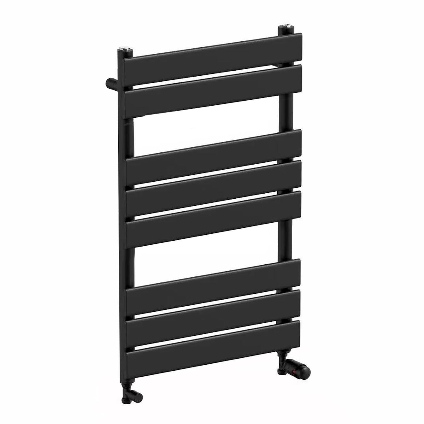  550 x 800mm Matt Black Heated Towel Rail Radiator – Flat Panel Designer  1358 BTU Central Heating UK