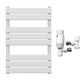 550 x 800mm White Heated Towel Rail Radiator – Flat Panel Designer  1,358 BTU Central Heating UK 