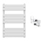 500 x 800mm White Heated Towel Rail Radiator – Flat Panel Designer 1,276 BTU Central Heating UK 
