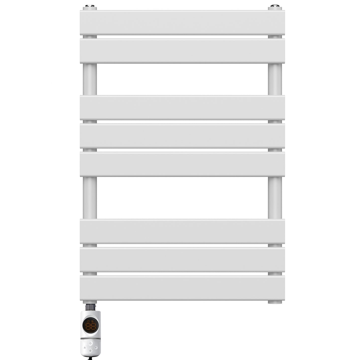  500 x 800mm White Electric Heated Towel Rail Radiator – Flat Panel Designer 400W Pre Filled UK