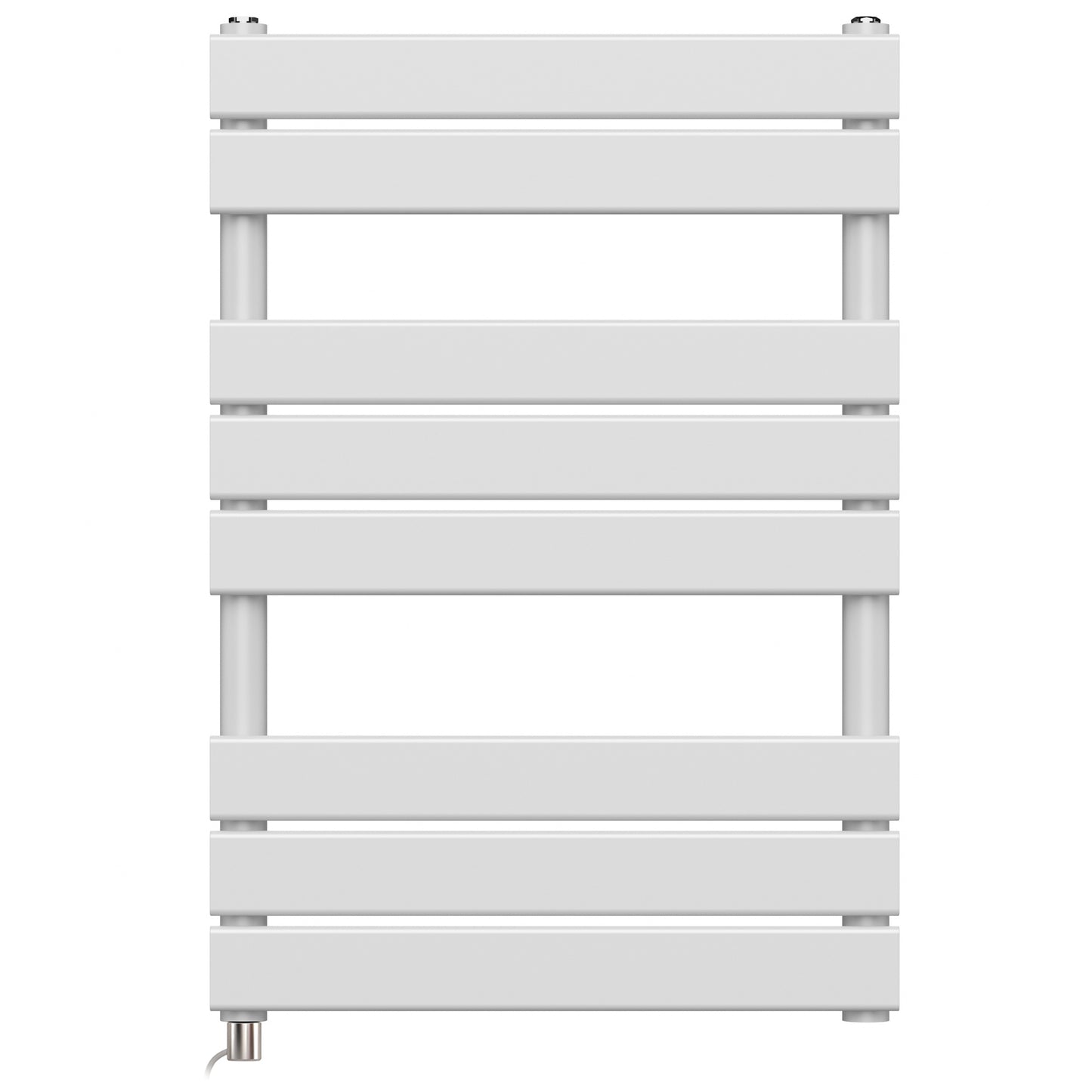  500 x 800mm White Electric Heated Towel Rail Radiator – Flat Panel Designer 400W Pre Filled UK