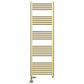Dual Fuel 500 x 1600mm Shiny Gold Heated Towel Rail Radiator- (incl. Valves + Electric Heating Kit) 