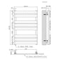 550 x 800mm White Electric Heated Towel Rail Radiator – Flat Panel Designer 400W Pre Filled UK 