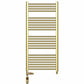 Dual Fuel 550 x 1200mm Shiny Gold Heated Towel Rail Radiator- (incl. Valves + Electric Heating Kit) 