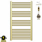 500mm Wide - 1000mm High Shiny Gold Electric Heated Towel Rail Radiator 