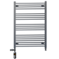Dual Fuel 700 x 1000mm Straight Anthracite Grey Heated Towel Rail - (incl. Valves + Electric Heating Kit) 
