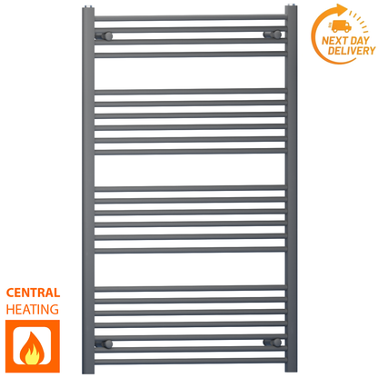  700mm Wide - 1200mm High Anthracite Grey Heated Towel Rail Radiator 
