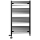 700mm x 1200mm Matt Black Dual Fuel Heated Towel Rail | Flat Ladder 