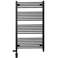 700mm x 1200mm Matt Black Dual Fuel Heated Towel Rail | Flat Ladder 