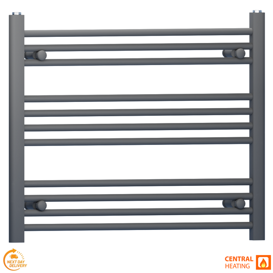 Radiateur sèche-serviettes gris anthracite de 800 mm de large et 600 mm de haut 