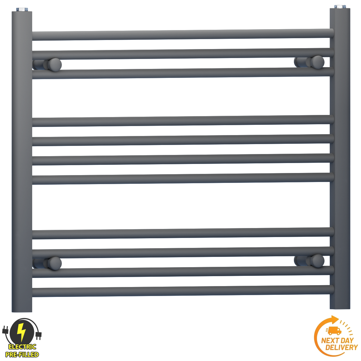  Radiateur sèche-serviettes électrique gris anthracite de 900 mm de large et 600 mm de haut