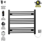 800mm Wide - 600mm High Flat Black Electric Heated Towel Rail Radiator 