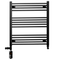 Sèche-serviettes droit noir mat bi-énergie 900 x 800 mm (avec vannes et kit de chauffage électrique) 