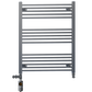 Dual Fuel 800 x 900mm Straight Anthracite Grey Heated Towel Rail - (incl. Valves + Electric Heating Kit) 