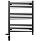 Sèche-serviettes droit noir mat bi-énergie 800 x 900 mm (avec vannes et kit de chauffage électrique) 